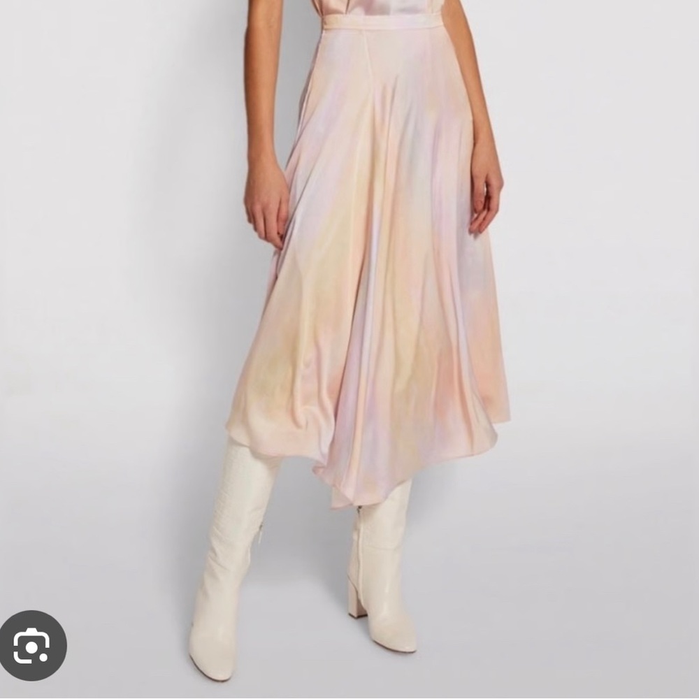 Vince Asymmetrical Skirt in Pastel Hues